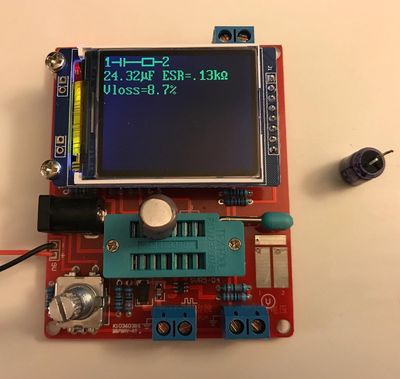 Cap in an ESR tester.