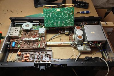 Replacing all the transistors on the amplifier board.