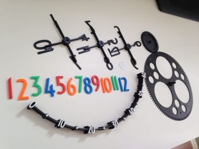 Most of the printed parts (colorful numbers version).